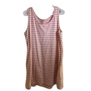 light pink with white stripes tank top dress